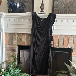 Daisy Fuentes Black One Shoulder Sheath Dress Cocktail